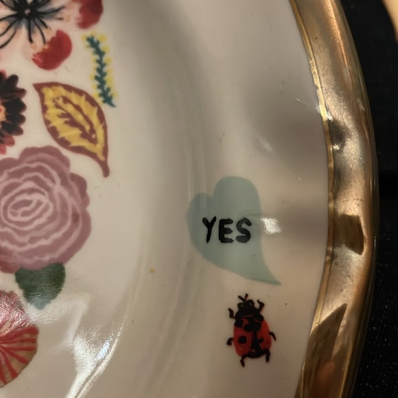 RARE Anthropologie Nathalie Lete Francophile Dinner Plate, Marriage Floral Heart - Picture 6 of 8